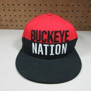 Nike men black red Buckeye Nation Ohio State Buckeyes colorblock snapback hat OS